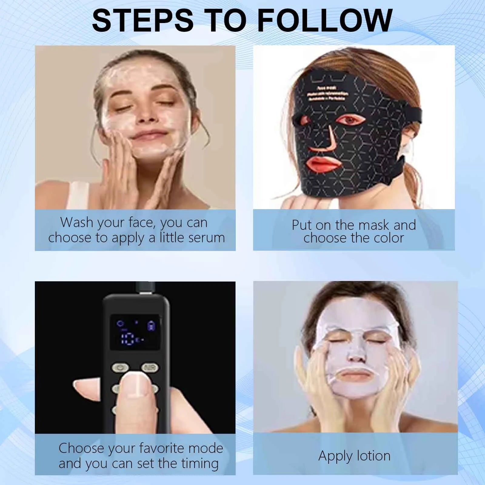 Silicone LED Face Mask 4 Colors