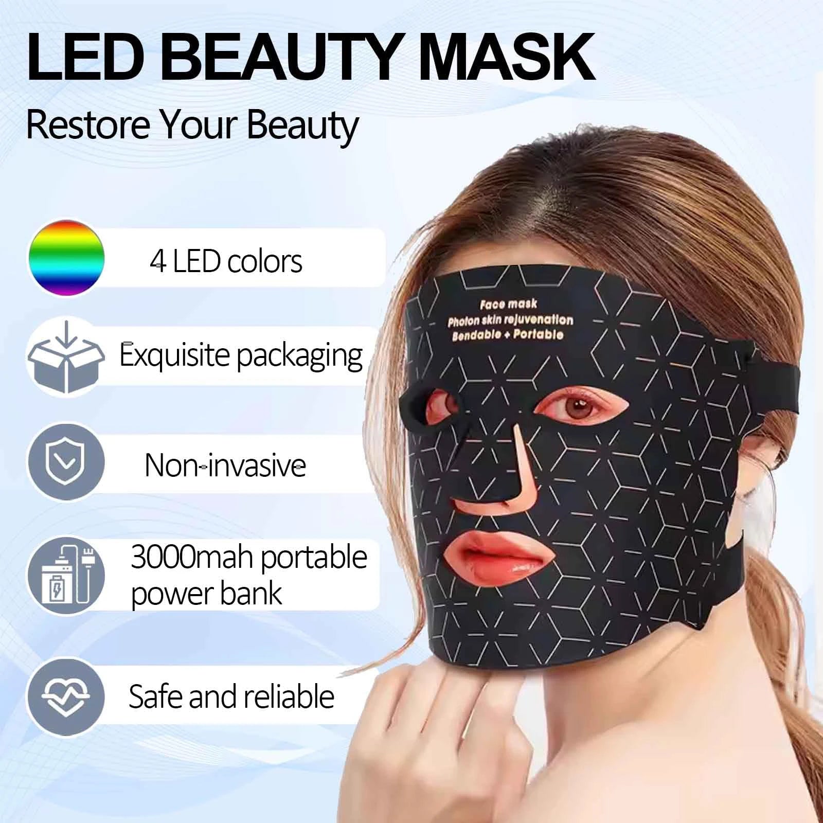 Silicone LED Face Mask 4 Colors